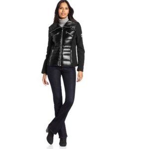 Halifax Traders Mixed Media Front Zip Jacket With Down Puffer Detail Size Large